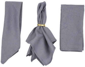 Leinenservietten in Graublau mieten für Hochzeit & Event