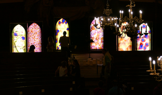 #SylvieLander - Vitraux Nomades- Nuit de Lumière- Performance IN-EI -Eglise Saint-Thomas-Strasbourg