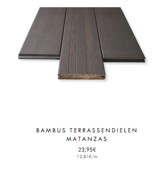 Edle graue Bambus Terrassendiele