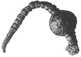 Fig. 1777. On the head side of the bow, twelve corrugations, the nearest ball being high and narrow and serving as a collar; the rest de- creasing irregularly towards the bottom.