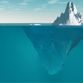 Das Bild zeigt das Eisberg Model symbolisch für den Yager Code