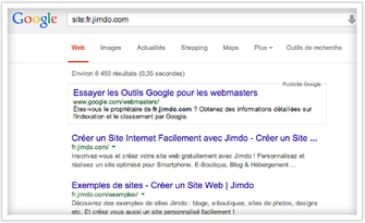 indexation d'un site jimdo