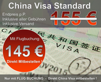 China Visa Standard mit Flugticket