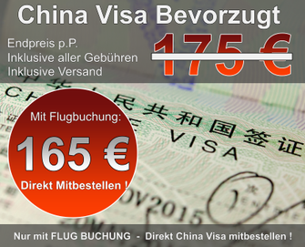 China Visa Bevorzugt mit Flugticket