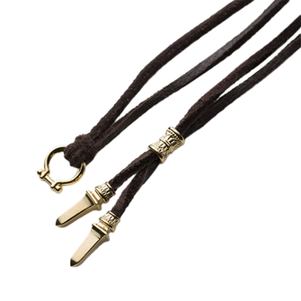 Amulet Vajra Leather Necklace [Gold]