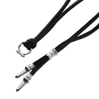 A treasure ball that prays at the sacred place Utaki in Okinawa Amulet Vajra Leather Necklace [Silver]
