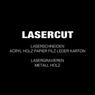 Durch klick auf diesen Button gelangst Du zur Rubrik Lasercut und den Materialien, die per Laser geschnitten werden können