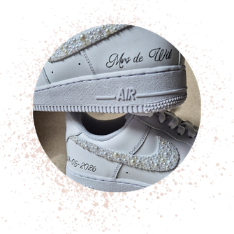 sneakers met pareltjes voor bruiloft