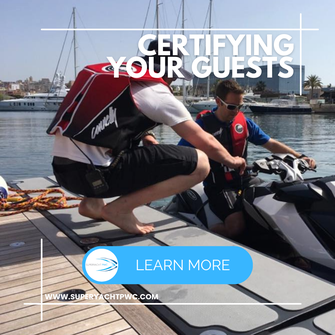 certify superyacht guests on jetski