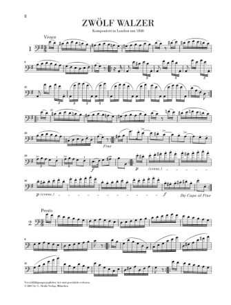 ドラゴネッティ/無伴奏コントラバスのための12のワルツ より第1番