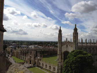 Ausblick von Great St. Mary's auf das King's College, Cambridge, UK