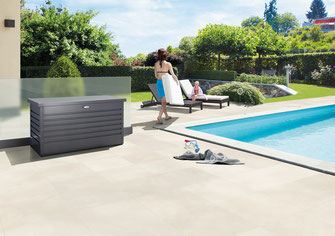 Auflagenbox für den Garten - Gartengestaltung - Gartenplanung - Terrasse - Gartengeräte, Fahrräder, Outdoor-Küche, Gerätehäuser, Unterbringung von Gartengeräten, Unterbringung von Gartenmöbeln, Spielgeräte, Stauraumspender