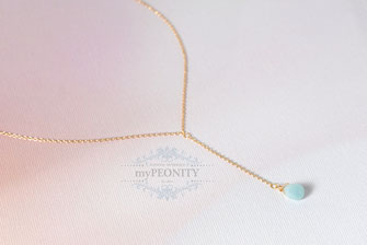 Y-Kette minimalistisch edelstein gold