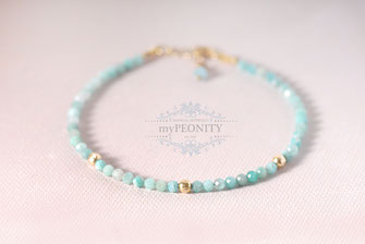 Aqua Amazonit Armband Silber vergoldet