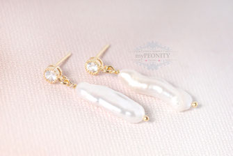 Biwa Süßwasser Perlen Zirkonia Ohrringe myPeonity