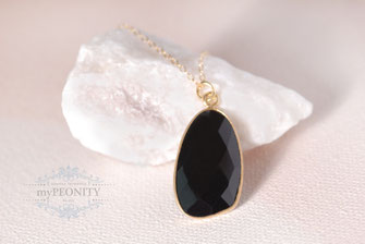 Black Onyx Anhänger Kette 