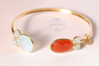  karneol chalzedon armreifen  silber vergoldet