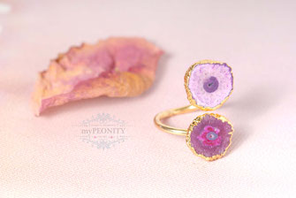 Doppelter Achat druzy ring Rosa Pink