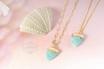 Trillion Amazonit Anhänger mit Kette paperclip ankerkette