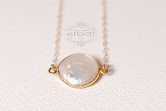 Coin Perle I  große perle Anhänger Kette  