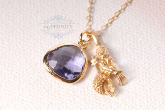 Wassermann Sternzeichen Amethyst Glas Anhänger