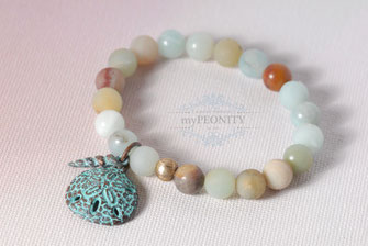 Buddha Armband Sanddollar Anhänger, elastisch