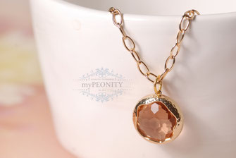 Champagner Glas Anhänger lange Halskette