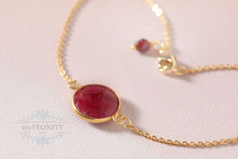 Roter Rubin Armband
