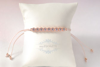 bride to be armband glitzersteine zirkonia rose vergoldet seidenband 