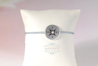 Kompass Freundschaftsband Herrn Armband Silber Gold farben 