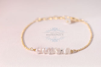 Moonstone weißer mondstein armband vergoldet