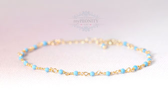 Türkis Armband zarte Edelsteine 