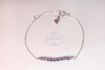 Lavendel Kristall Armband Sterlingsilber Silber