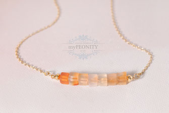 Sunrise Karneol und Pyrit Halbedelstein Halskette 