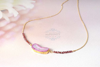 Granaten und Achat Halskette