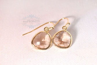 nude beige glas ohrringe ohrhacken vergoldet