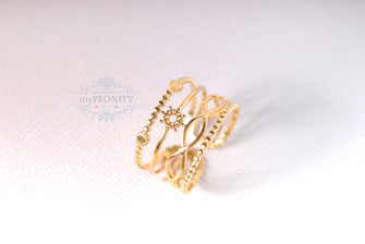 Mehrfach Ring offen edelstahl sommer ring vergoldet