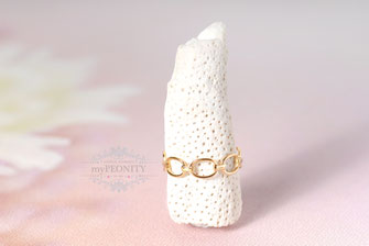 Kettenring offen Edelstahl vergoldet