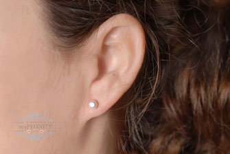 Edle mini Perlen Edelstahl Ohrstecker 