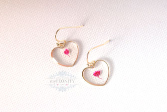 Klare Herz Blumen kurze Ohrringe