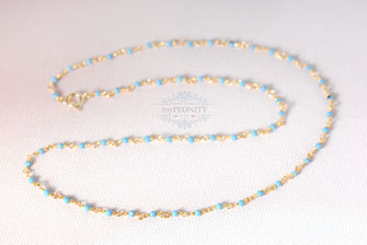 Runde Türkis Edelstein Halskette mypeonity zarte kette sommer