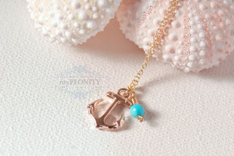 Sailors Love Rosé Anker Anhänger Türkis