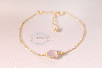 rosa chalzedon armband silber vergoldet 