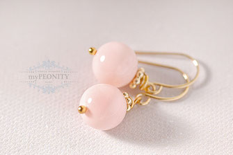 pastell rosa muschelkern perlen ohrringe vergoldet 