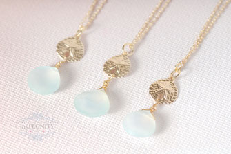 Sanddollar  Chalzedon Halskette vergoldet gold fill mypeonity