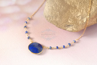 Königin der Nacht Lapislazuli Halskette