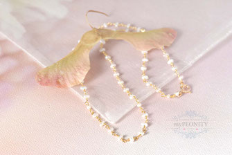 Sehr zierliche Rice mini Süßwasserperlen Halskette