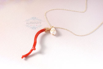 Korallen ast Perle Anhänger mit Kette verschiedene Größen