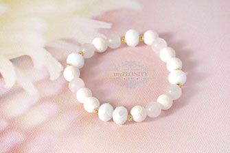 Mixed White elastisches Armband Weißtönen mypeonity 