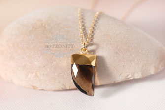 Horn Rauchquarz Kralle Anhänger Kette